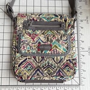 Sakroots Small Flap Messenger Crossbody Bag | Boho Ethnic Print | Peace Charm